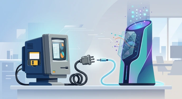 Un ancien logiciel comptable est difficile à intégrer aux dernières technologies d'automatisation par IA.