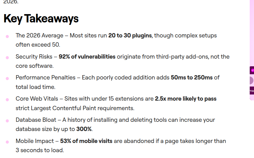 Indicateurs Web essentiels : Les sites comportant moins de 15 extensions ont 2,5 fois plus de chances de satisfaire aux exigences strictes du Largest Contentful Paint (LCP). Indicateurs Web essentiels : Les sites comportant moins de 15 extensions ont 2,5 fois plus de chances de satisfaire aux exigences strictes du Largest Contentful Paint (LCP).